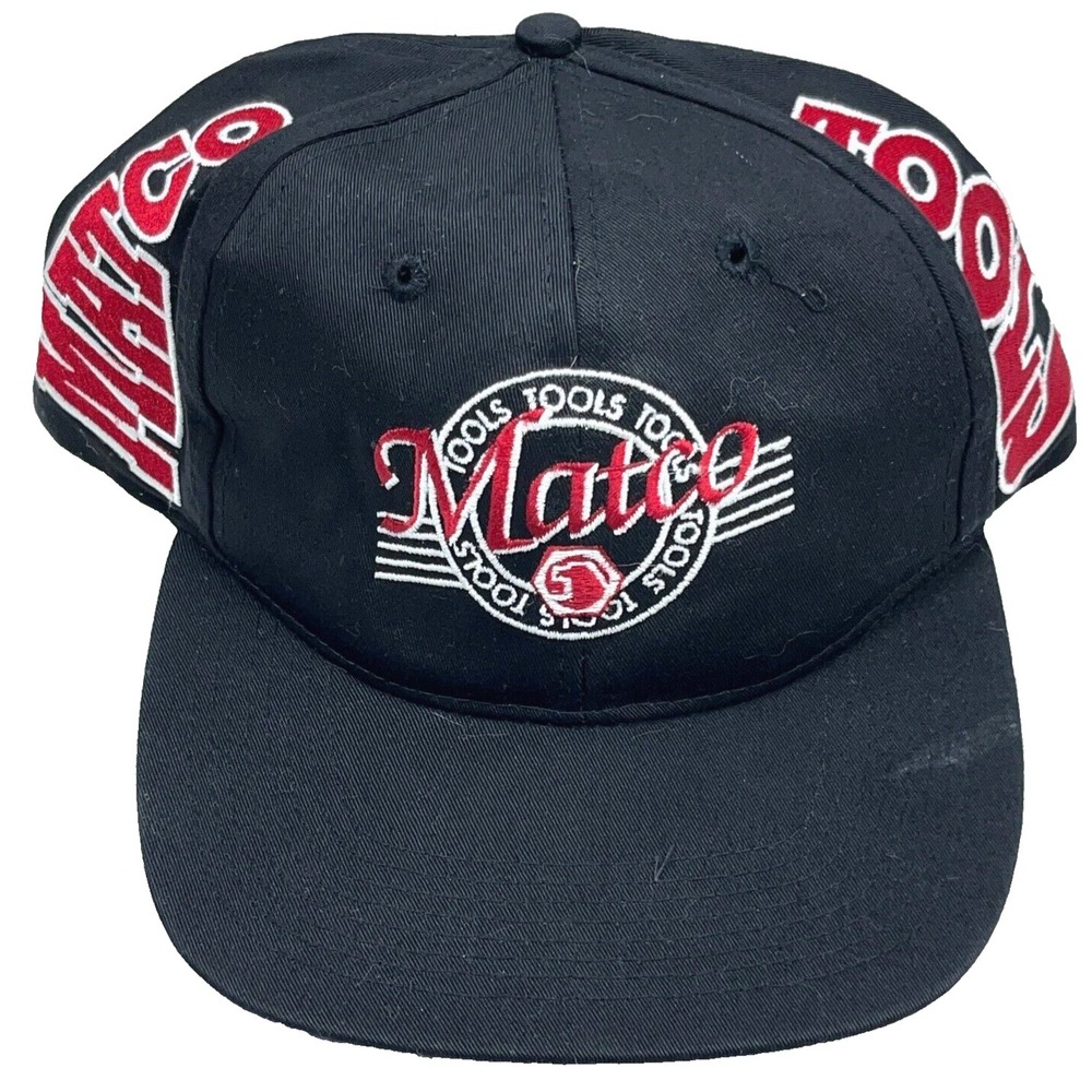 Vintage Matco Tools Hat Cap Snapback Black Red Big Logo 90s Y2K Racing Adult‎